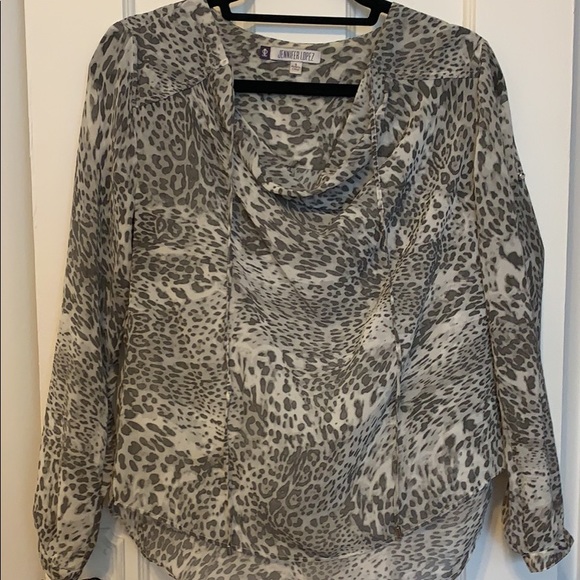 Jennifer Lopez animal print blouse - Picture 1 of 2